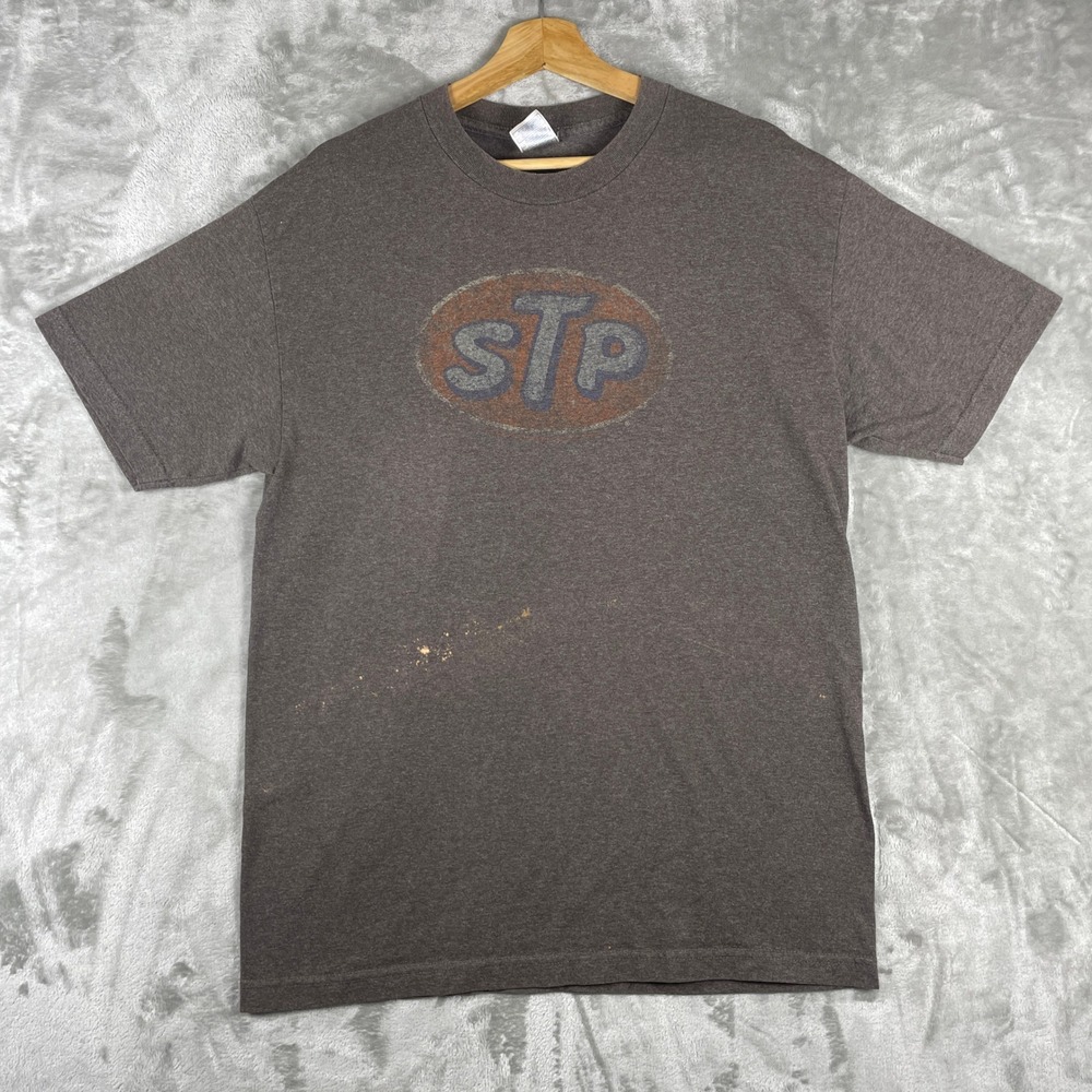 Vintage STP T-Shirt Mens Large Brown Short Sleeve Graphic Stone Temple Pilots